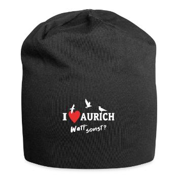 I Love Aurich Ich Liebe Aurich - Jersey-Beanie - Schwarz - Vorne