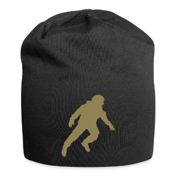 Schwebender Astronaut Silhouette Schwerelosigkeit - Jersey-Beanie - Schwarz - Vorne