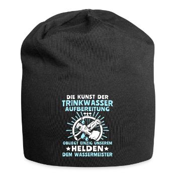 Wassermeister Sprüche Wasserversorgungstechniker - Jersey-Beanie - Schwarz - Vorne
