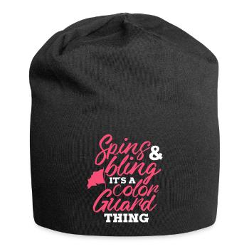 Spins bling C’est un truc de garde de couleur - Bonnet en jersey - noir - Devant