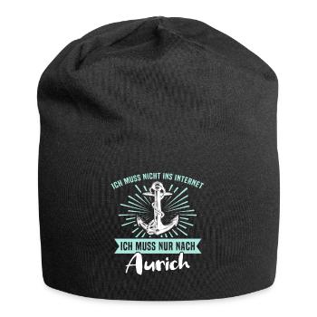 Aurich Sprüche - Jersey-Beanie - Schwarz - Vorne