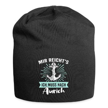 Aurich Sprüche - Jersey-Beanie - Schwarz - Vorne