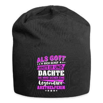 Arzthelferin Sprüche - Jersey-Beanie - Schwarz - Vorne