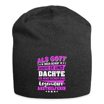 Arzthelferin Sprüche - Jersey-Beanie - Anthrazit - Vorne