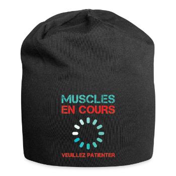 Muscles en cours veuillez patienter Fitness Humour - Bonnet en jersey - noir - Devant