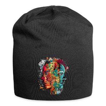 Double portraits - Bonnet en jersey - noir - Devant