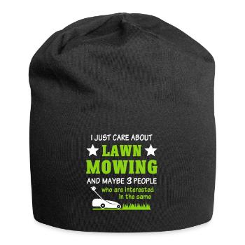 Rasenmäher Rasen Mähen - Jersey-Beanie - Schwarz - Vorne