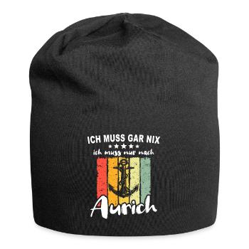 Aurich Spruch - Jersey-Beanie - Schwarz - Vorne
