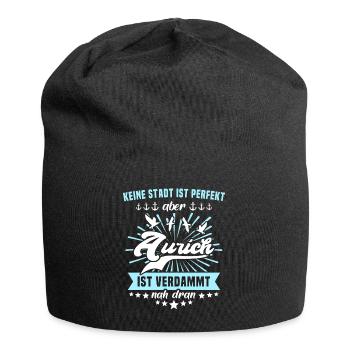 Aurich Sprüche - Jersey-Beanie - Schwarz - Vorne