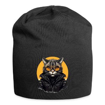 Urban Purrfection : du chat | Amoureux des chats - Bonnet en jersey - noir - Devant
