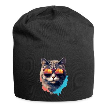 Urban Purrfection : du chat | Amoureux des chats - Bonnet en jersey - noir - Devant