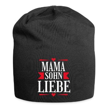 Mama Sohn Liebe Tshirt Geschenk Idee - Jersey-Beanie - Schwarz - Vorne