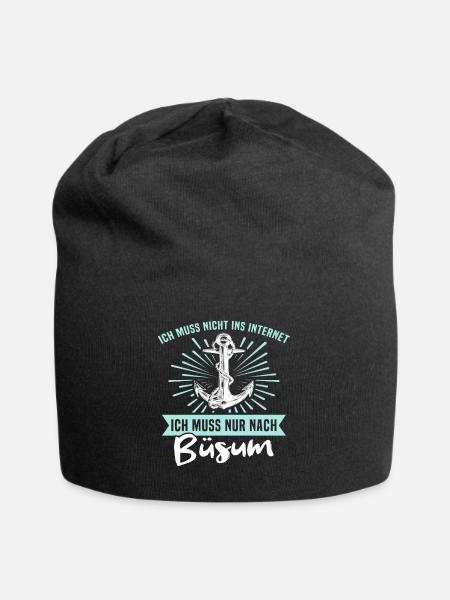 Büsum Sprüche - Jersey-Beanie - Schwarz