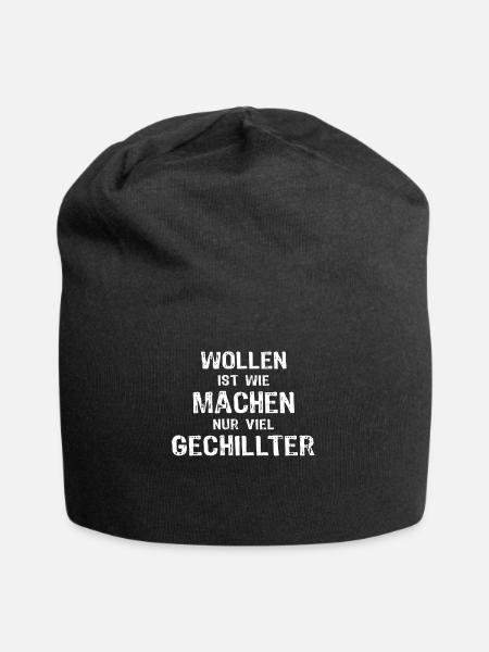 Lustige Sprüche Machen - Jersey-Beanie - Schwarz
