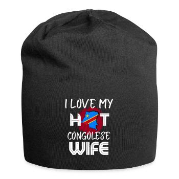 Funny I Love My Hot Congolese Wife Husband - Jersey-Beanie - Schwarz - Vorne