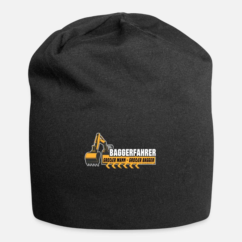 Baggerführer Sprüche Baggerfahrer - Jersey-Beanie - Schwarz