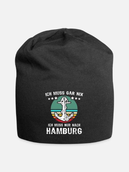 Hamburg Urlaub - Jersey-Beanie - Schwarz