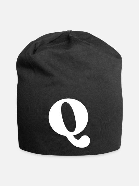 Lettre q - Bonnet en jersey - noir