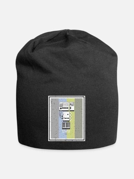 Synthesizer Synth Keyboard Elektronische Musiker - Jersey-Beanie - Schwarz