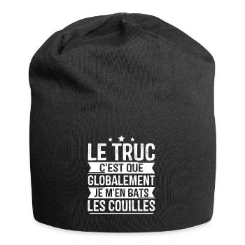 Globalement je m'en bats les couilles - Bonnet en jersey - noir - Devant