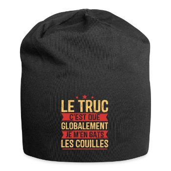 Globalement je m'en bats les couilles - Bonnet en jersey - noir - Devant