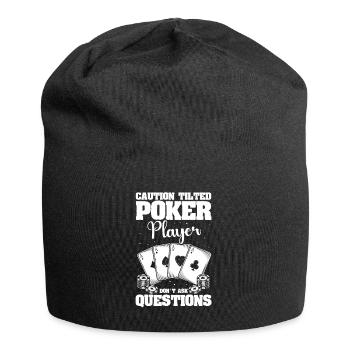 Poker Pokern - Jersey-Beanie - Schwarz - Vorne