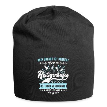 Heiligenhafen Sprüche - Jersey-Beanie - Schwarz - Vorne