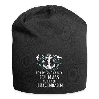 Heiligenhafen Sprüche - Jersey-Beanie - Schwarz - Vorne
