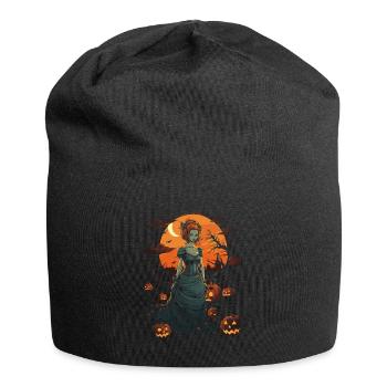 Gruseliges Zombie Mädchen Halloween Zombie Girl - Jersey-Beanie - Schwarz - Vorne