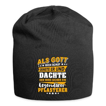 Pflasterer Sprüche - Jersey-Beanie - Schwarz - Vorne