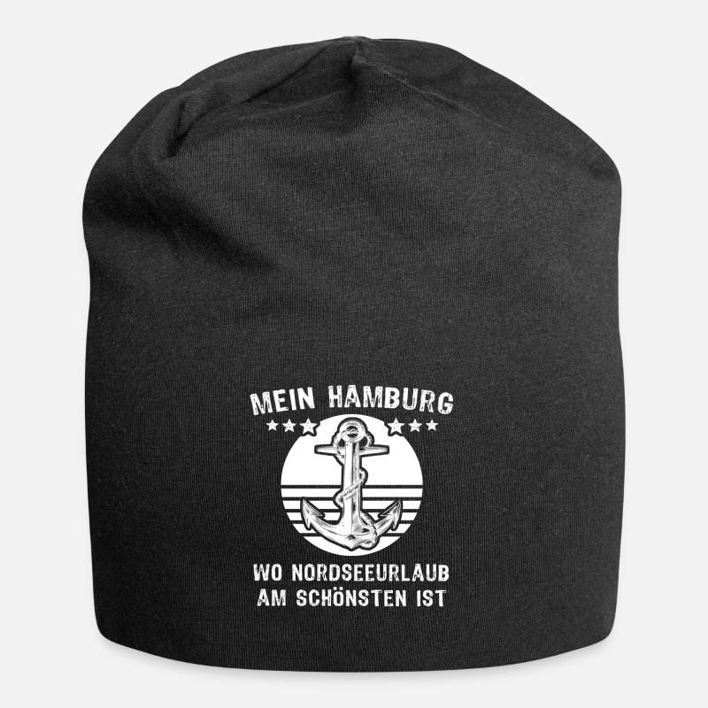 Hamburg Sprüche - Jersey-Beanie - Schwarz