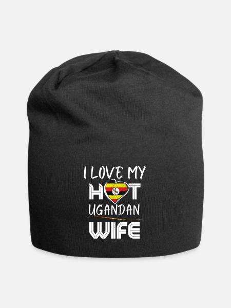 Funny I Love My Hot Ugandan Wife Husband - Jersey-Beanie - Schwarz