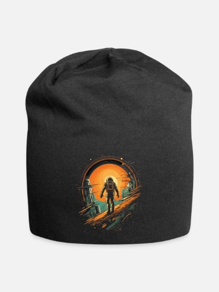 Science fiction Astronaut Raumfahrer Design - Jersey-Beanie - Schwarz