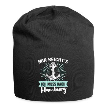Hamburg Sprüche - Jersey-Beanie - Schwarz - Vorne