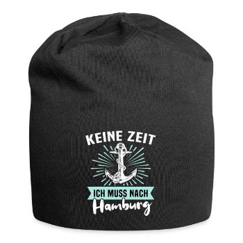 Hamburg Sprüche - Jersey-Beanie - Schwarz - Vorne