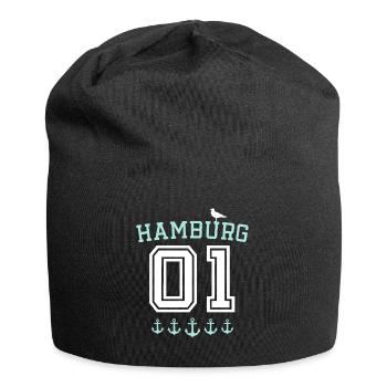 Hamburg Spruch - Jersey-Beanie - Schwarz - Vorne