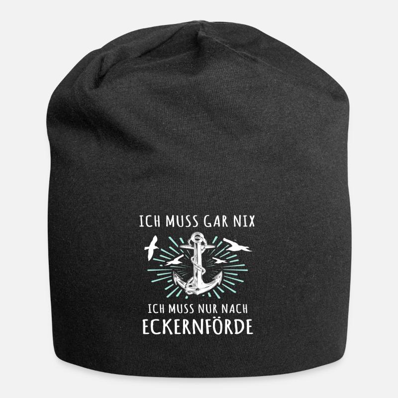 Eckernförde Sprüche Eckernförder Spruch - Jersey-Beanie - Schwarz