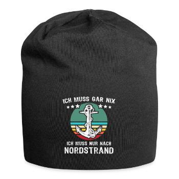 Nordstrand Urlaub - Jersey-Beanie - Schwarz - Vorne