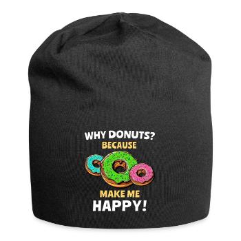 Joyeux beignets - Bonnet en jersey - noir - Devant