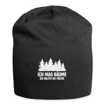 Ich Mag Bäume Die Halten Die Fresse - Jersey-Beanie - Schwarz - Vorne