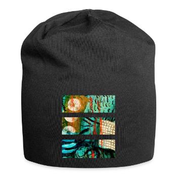 Paysage abstrait aux couleurs vives - Bonnet en jersey - noir - Devant