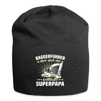 Baggerfahrer Papa - Jersey-Beanie - Schwarz - Vorne