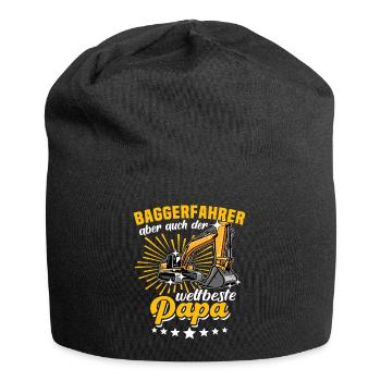 Baggerfahrer Papa - Jersey-Beanie - Schwarz - Vorne