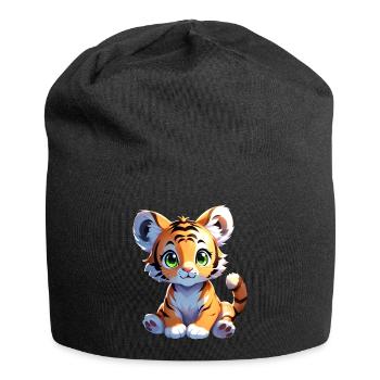 Mignon bébé tigre - Bonnet en jersey - noir - Devant