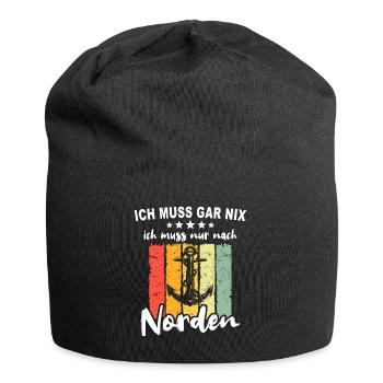 Nordener Spruch Norden - Jersey-Beanie - Schwarz - Vorne