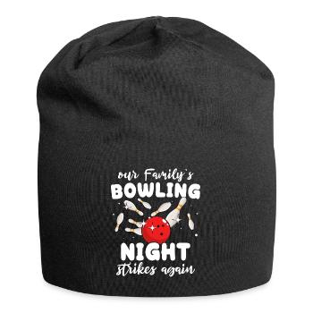 Bowlingspieler Familie Familienbowling - Jersey-Beanie - Schwarz - Vorne