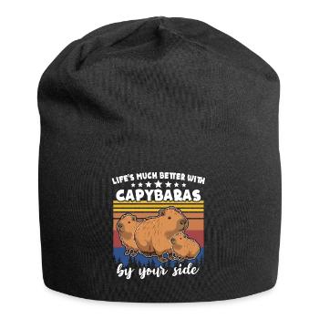 Capybara - Jersey-Beanie - Schwarz - Vorne