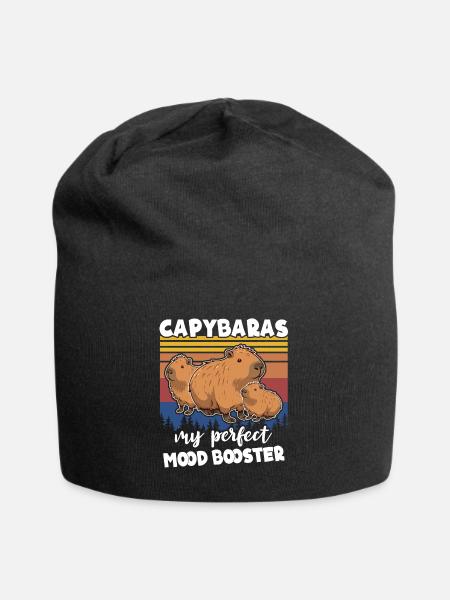 Capybara - Jersey-Beanie - Schwarz