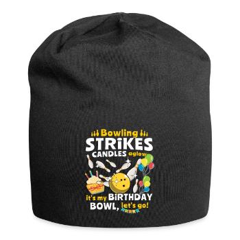 Bowling Geburtstag Bowlingspieler - Jersey-Beanie - Schwarz - Vorne
