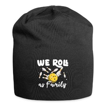 Bowlingspieler Familie Familienbowling - Jersey-Beanie - Schwarz - Vorne